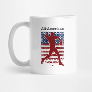 Patriotic All-American Baseball Vintage Distressed Black Mug